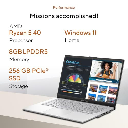 ASUS Vivobook Go 14 2026AMD Ryzen 3 30AMD Radeon iGPU8GB RAM256GB SSDFHD14355 cmWindows 11 HomeM365 Basic1 YearOffice 2024Cool Silver138 kgE1404FA-EB1762WSThin  Light Laptop - Image 2