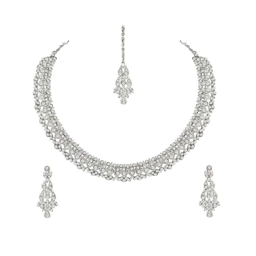 Atasi International Diamond Collection by Designer Collection American Diamond Jewellery Set