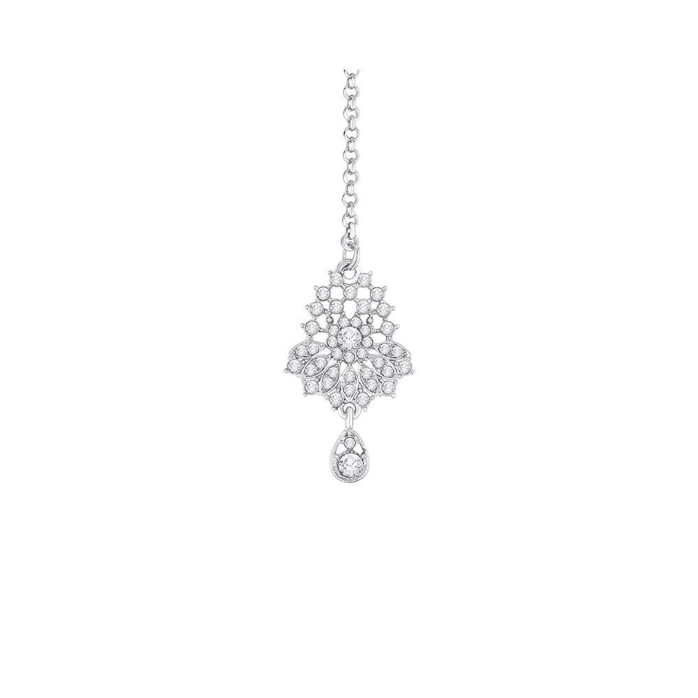 Atasi International Glim Diamond Silver Plated Alloy Choker Necklace Set For Women (R5395)