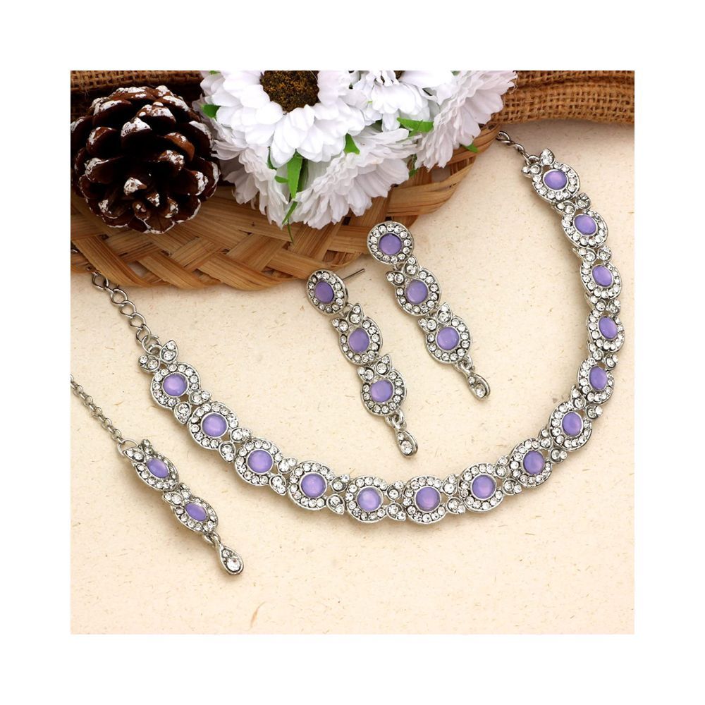 Atasi International Purple and Silver Plated Necklace
