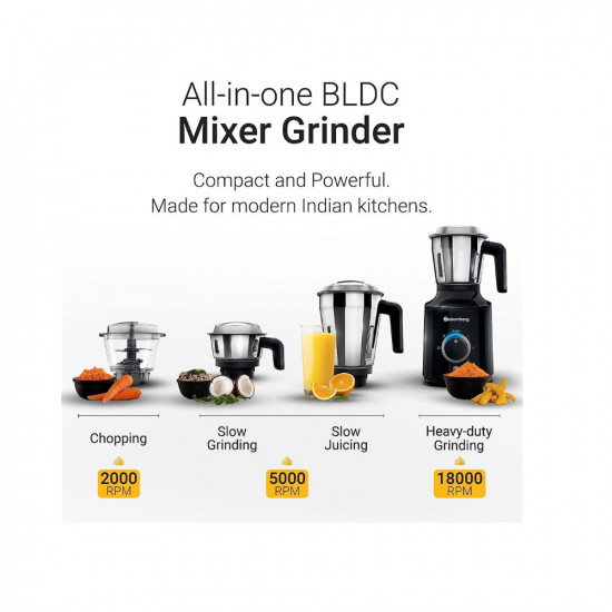Atomberg MG 1 All in One Mixer Grinder for Kitchen with 4 Jars