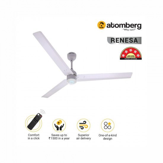 atomberg Renesa 1400mm BLDC Motor 5 Star Rated Ceiling Fans for Home with Remote Control