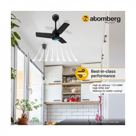 atomberg Renesa 600mm BLDC Motor 5 Star Rated Sleek Ceiling Fans with Remote Control