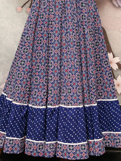 Attractive Blue Digital Printed Cotton Ready-Made Gown