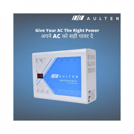 AULTEN Digital Voltage Stabilizer for All Inverter and Non Inverter AC Upto 1.5 Ton AC 4 KVA 3200W 110V-290V AD057 (White)