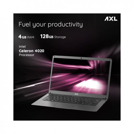 AXL VayuBook Laptop 14.1 Inch FHD IPS Display (4GB Ram,128GB SSD) 1920 * 1080 Resolution | HD Gemini Lake N4020 | Windows 11 Home | UHD Graphics 600 | Space Grey