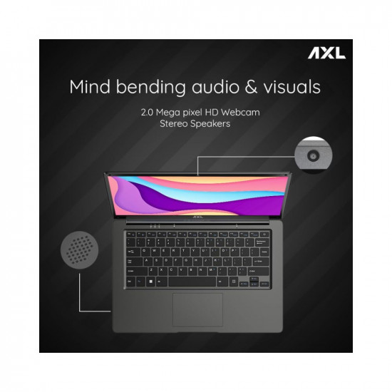 AXL VayuBook Laptop 14.1 Inch FHD IPS Display (4GB Ram,128GB SSD) 1920 * 1080 Resolution | HD Gemini Lake N4020 | Windows 11 Home | UHD Graphics 600 | Space Grey