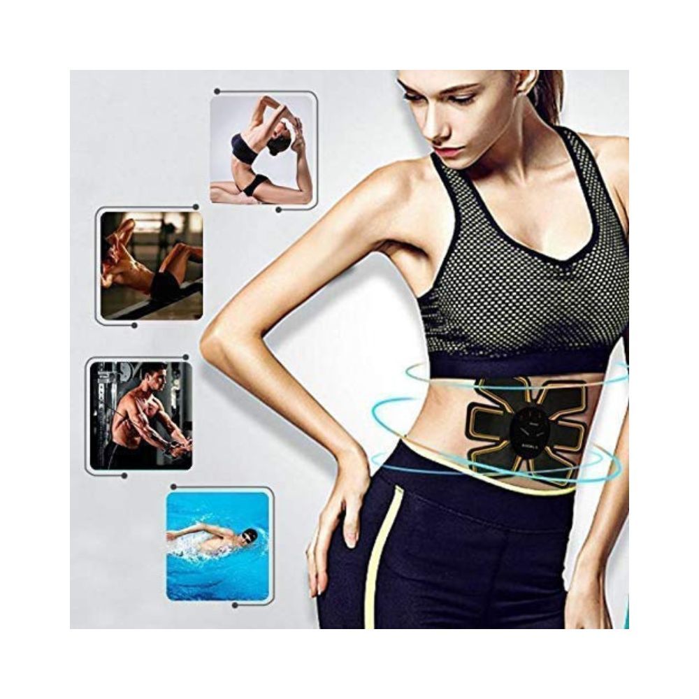 Azod Muscle Toner Abdominal Toning Belt EMS ABS Toner Body Muscle Trainer Wireless Portable Unisex Fitness Training Gear