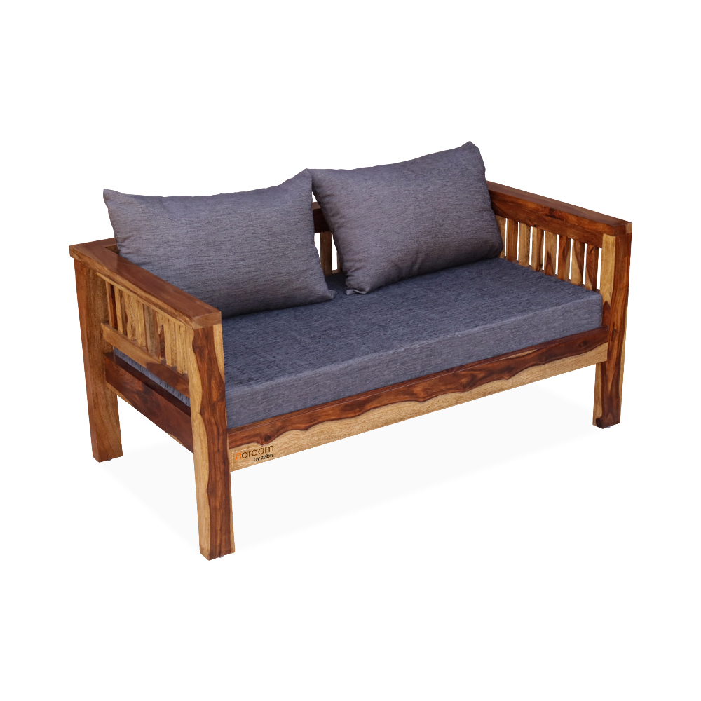 Aaram By Zebrs Sheesham Wood Sofa Set for Living Room in Natural Finish