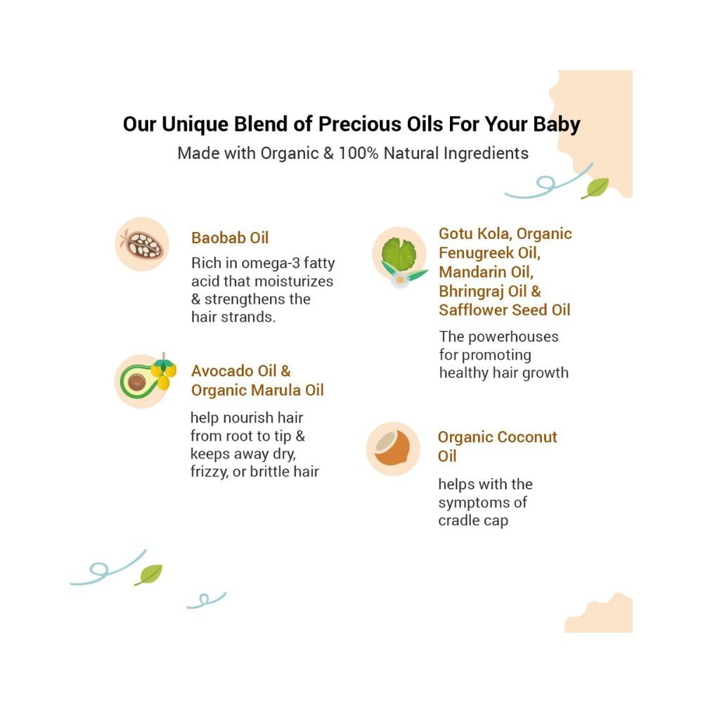 BabyChakra Strengthening Baby Hair Oil 100ml with Baobab Oil & Marula Oil