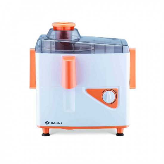 Bajaj Neo Jx4 450-Watt Juicer Mixer Grinder With 2 Jars (White/Orange), 450 Watt