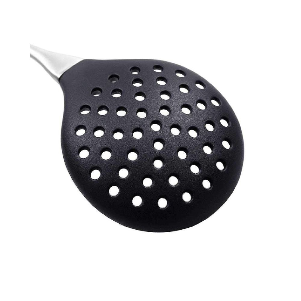 Baskety Premium Siliocne Nylon Stainless Steel Fring Spoon Strainer Slotted Spoon Ladle Spatula Turner