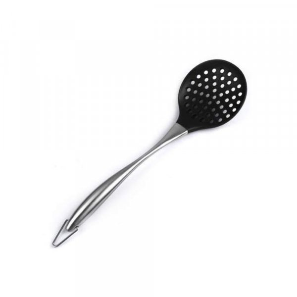 Baskety Premium Siliocne Nylon Stainless Steel Fring Spoon Strainer Slotted Spoon Ladle Spatula Turner