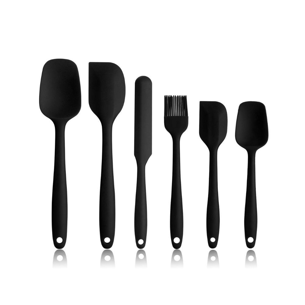 Baskety Silicone Spatula Set - 6 Piece Non-Stick Silicone Spatula Set with Stainless Steel Core
