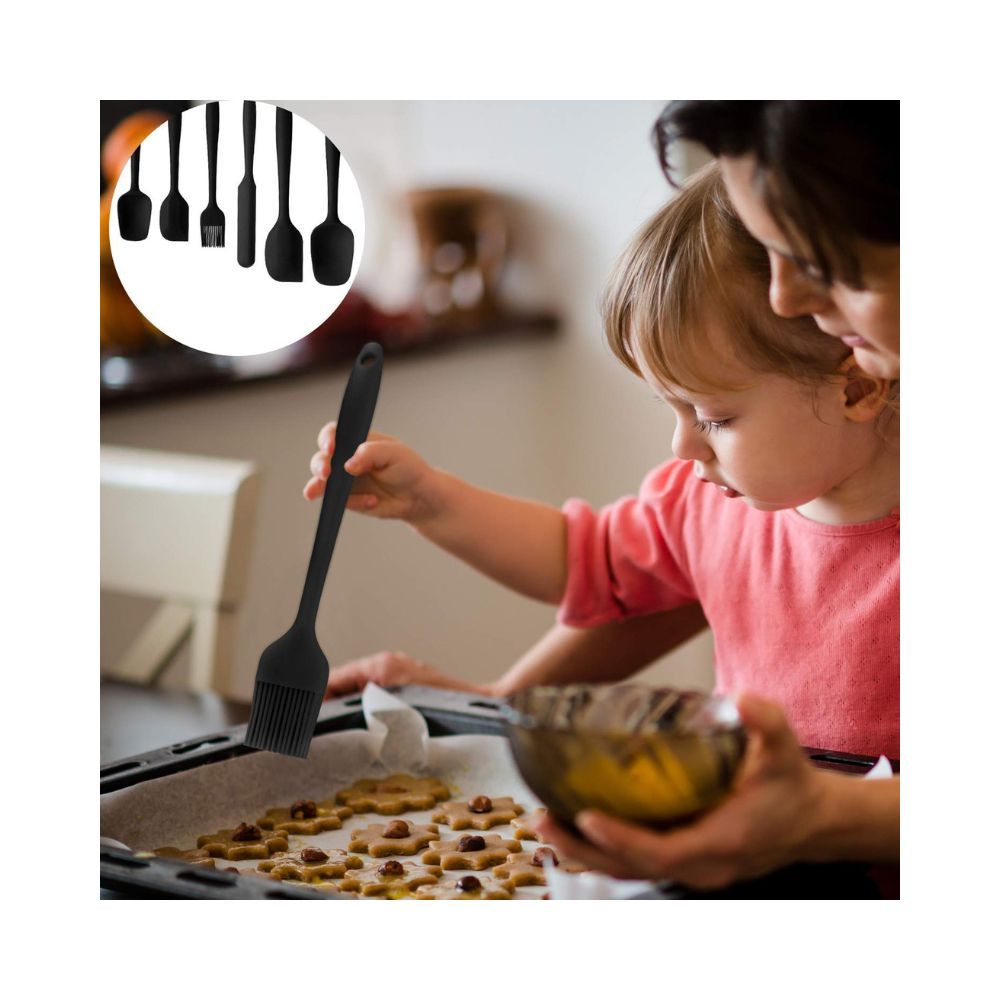 Baskety Silicone Spatula Set - 6 Piece Non-Stick Silicone Spatula Set with Stainless Steel Core