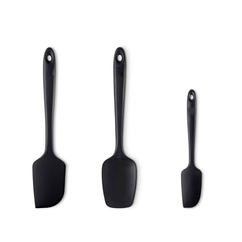 Baskety Silicone Spatula Set 3-Piece Heat-Resistant One Piece Design Seamless Rubber Spatula