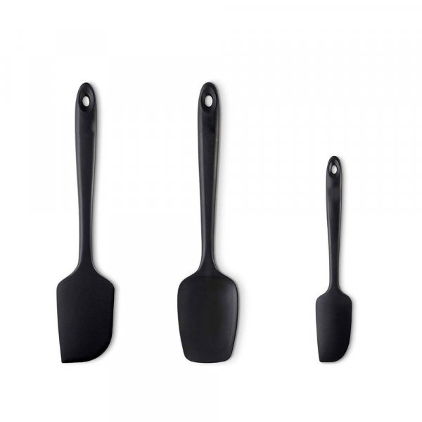 Baskety Silicone Spatula Set 3-Piece Heat-Resistant One Piece Design Seamless Rubber Spatula