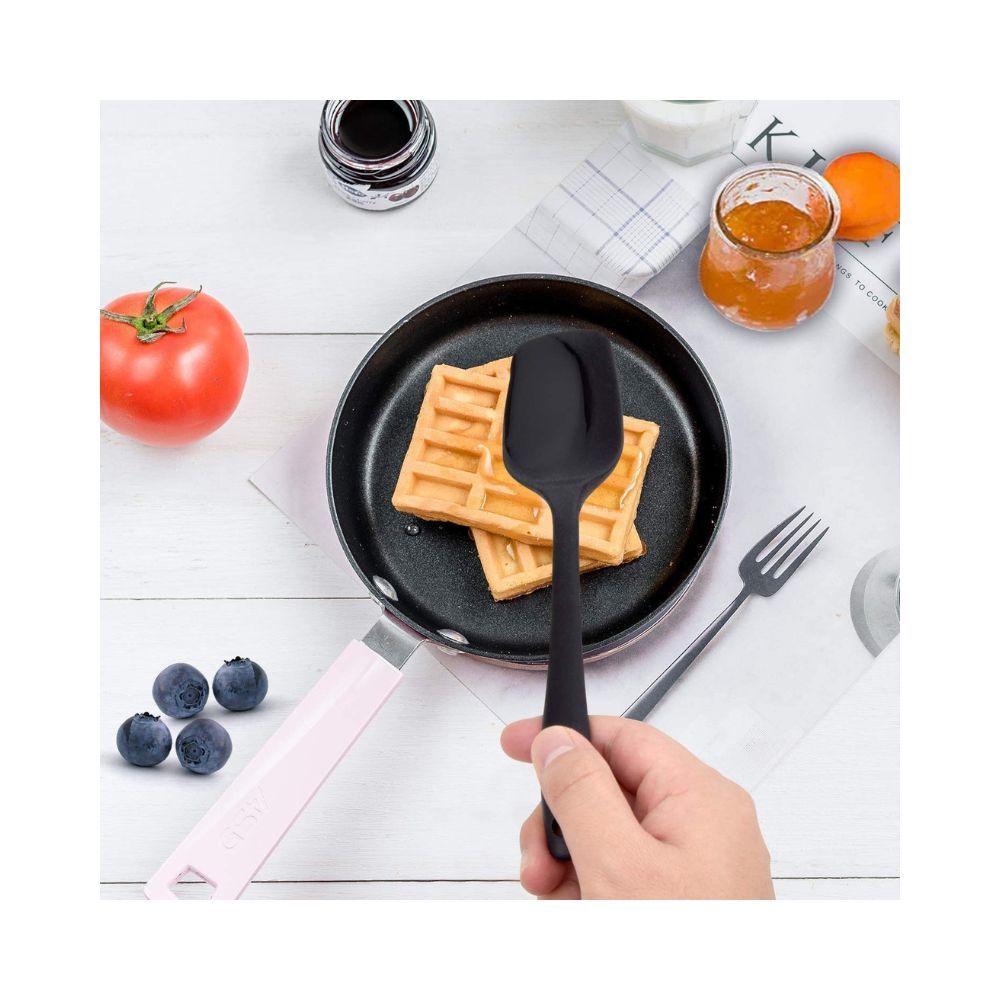 Baskety Silicone Spatula Set 3-Piece Heat-Resistant One Piece Design Seamless Rubber Spatula
