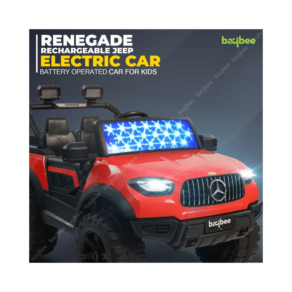 Baybee Dodge Baby Toy Car to Drive, Rechargeable 12V Battery Operated Ride-On Car for Kids Music Lights with R/C Jeep, Electric-Car