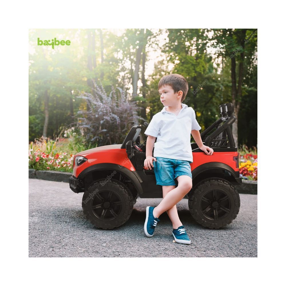 Baybee Dodge Baby Toy Car to Drive, Rechargeable 12V Battery Operated Ride-On Car for Kids Music Lights with R/C Jeep, Electric-Car