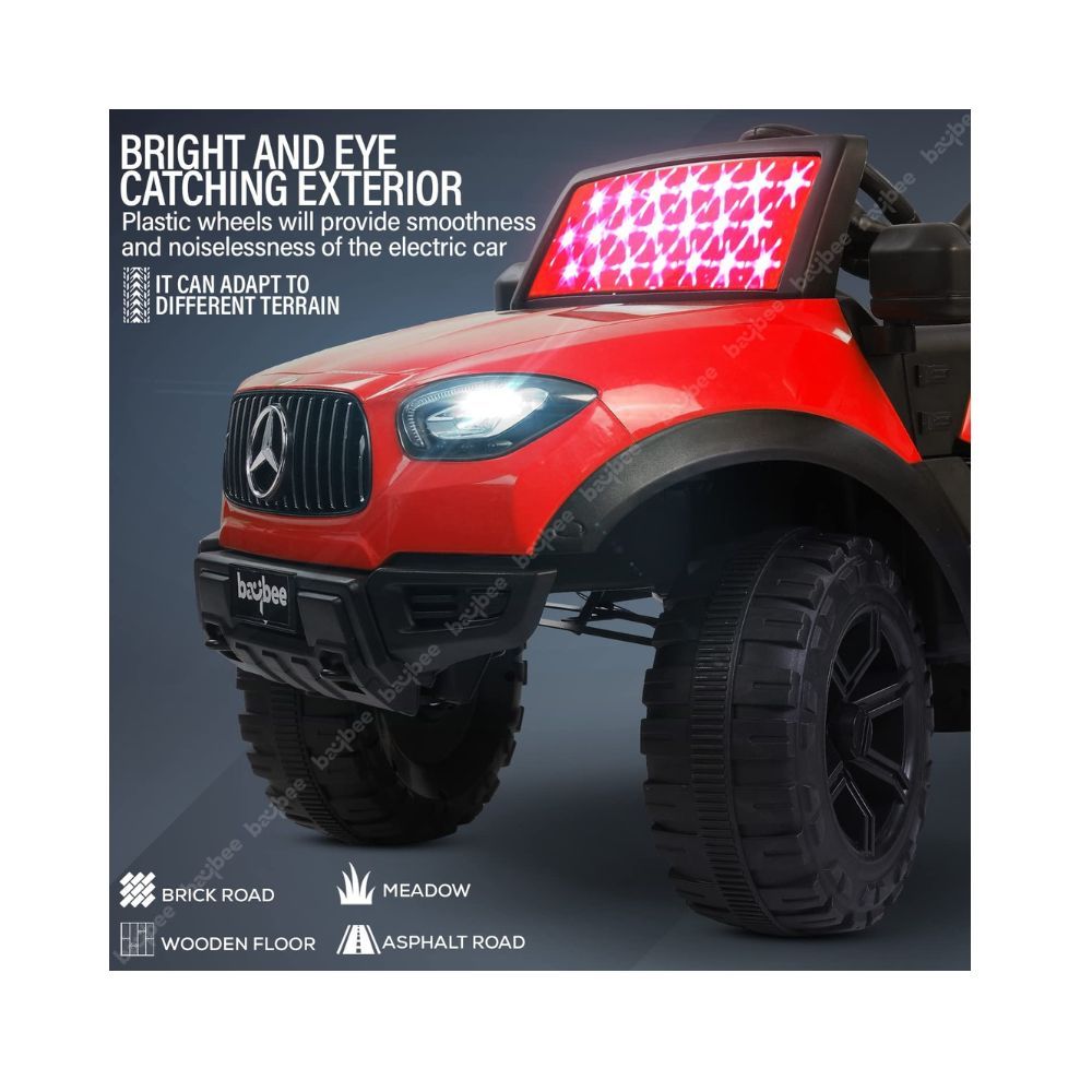 Baybee Dodge Baby Toy Car to Drive, Rechargeable 12V Battery Operated Ride-On Car for Kids Music Lights with R/C Jeep, Electric-Car