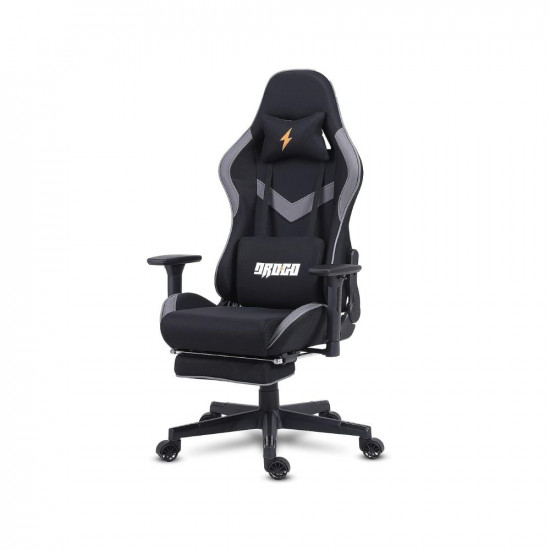 BAYBEE Drogo Multi-Purpose Ergonomic Gaming Chair 7 Way Adjustable Seat 3D Armrest, Head & Lumbar Support Pillow Home & Office Chair with Full Reclining Back Footrest (Evolved Black) (Fabric)
