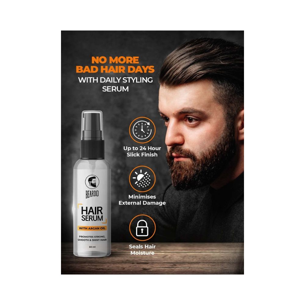 Beardo Hair Serum, 50ml | Daily use hair serum for men with Argan Oil Beardo Hair Serum, 50ml | Daily use hair serum for men with Argan Oil