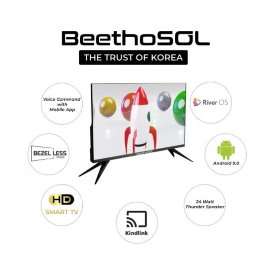 BeethoSOL 80 cm (32 inch) HD Ready LED Smart Android Based TV (LEDSTVBG3284HD27-DN)