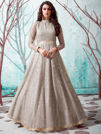 Grey Gowns Online: Latest Designs of Grey Gowns Shopping