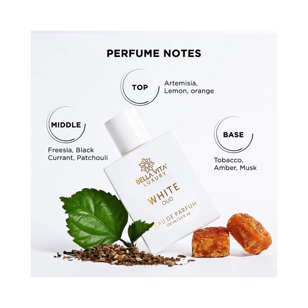 Bella Vita Organic White Oud Perfume for Men and Women Soft Oudh Scent Long Lasting Fragrance Unisex, 100 Ml
