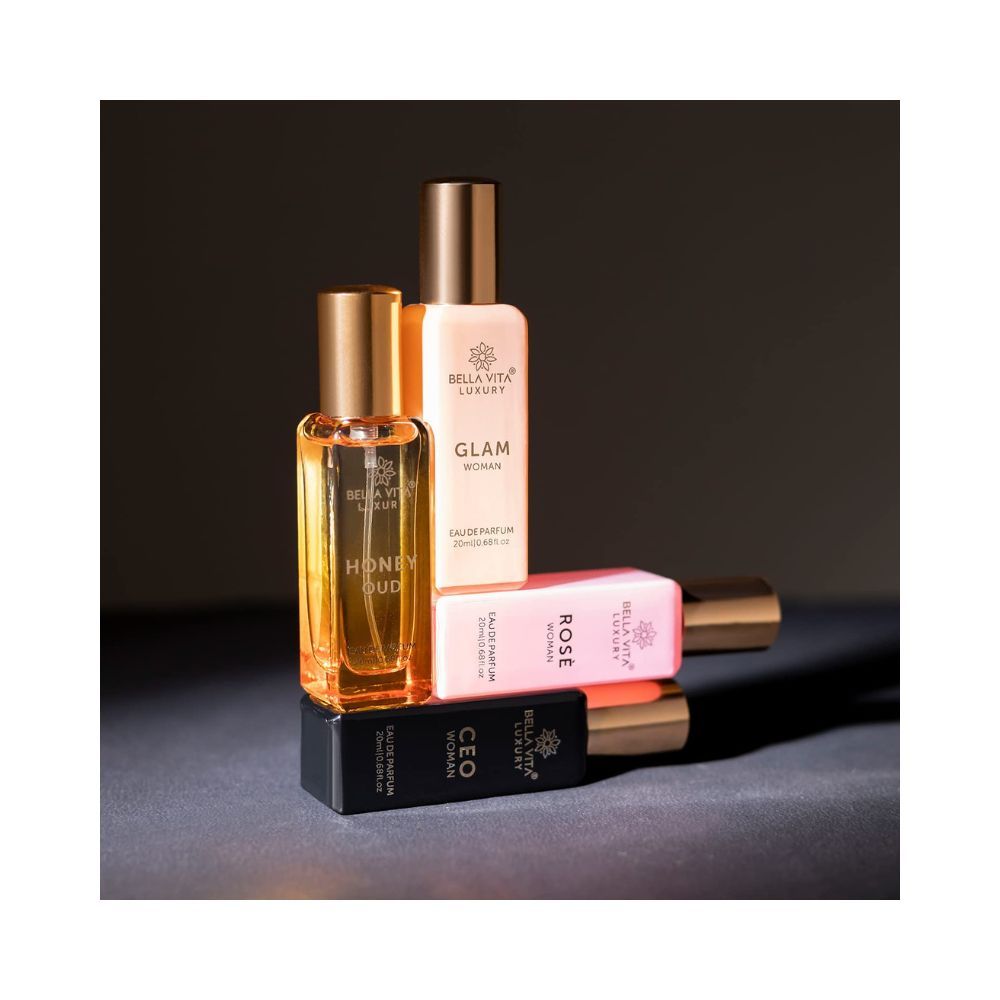 Bella Vita Organic Women's Luxury Perfume Gift Set 4x20 ML | Luxury Scent with Long Lasting Fragrance Eau De Parfum