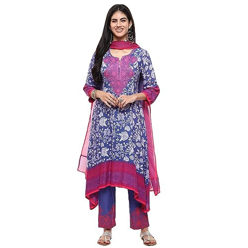 Buy BIBA Women Blue Printed Straight Kurta With Churidar And Dupatta Online  at Low Prices in India - Paytmmall.com