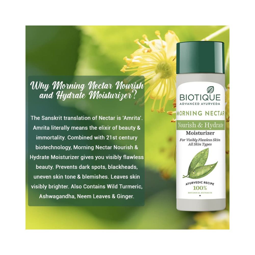 Biotique Morning Nectar Flawless Skin Moisturizer For All Skin Types, 190Ml