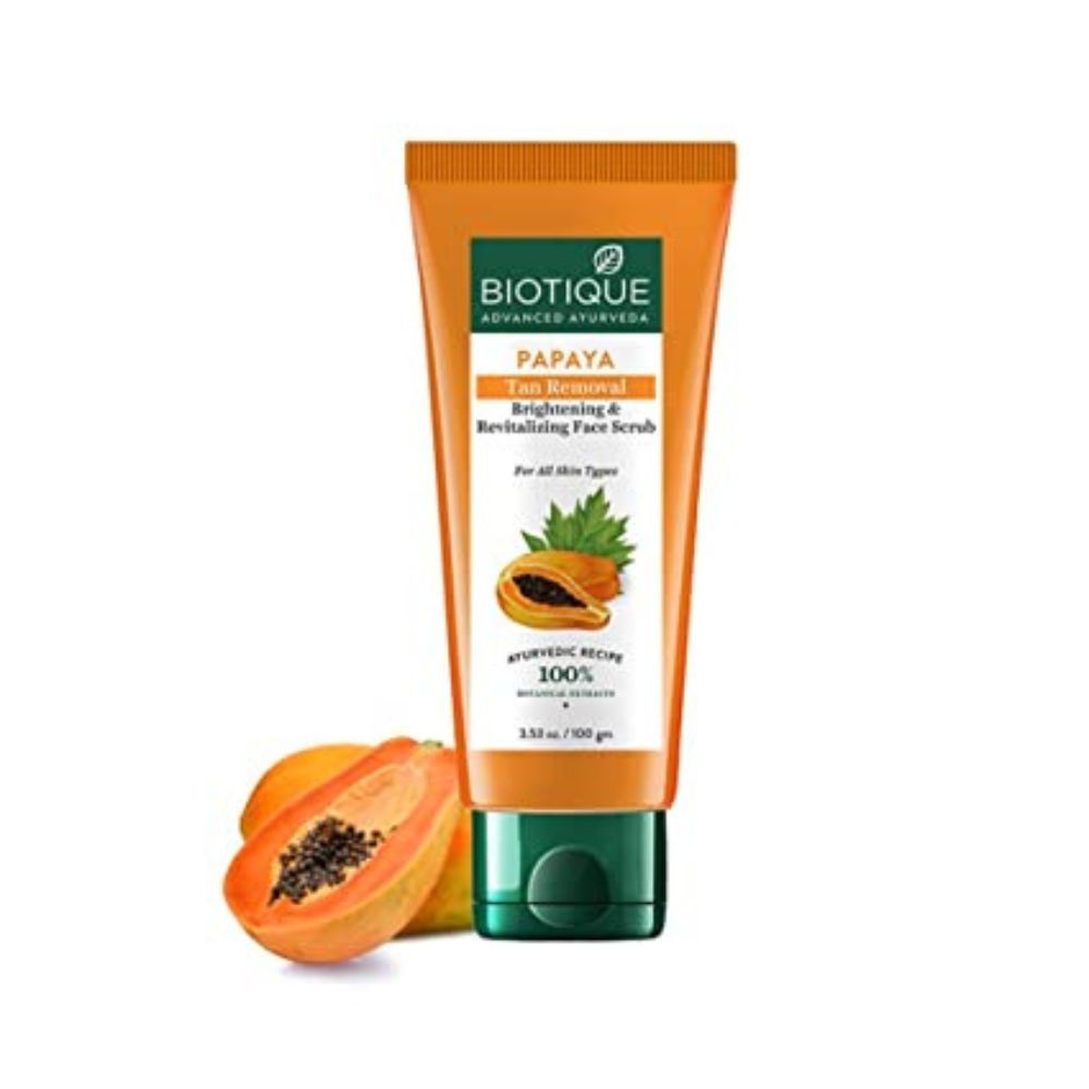 Biotique Papaya Tan Removal Brightening & Reviatalizing Face Scrub For All Skin Types, 100g