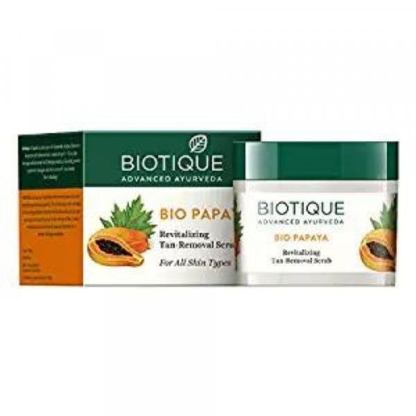 Biotique Papaya Tan Removal Brightening &amp; Revitalizing Face Scrub For All Skin Types, 75 gm