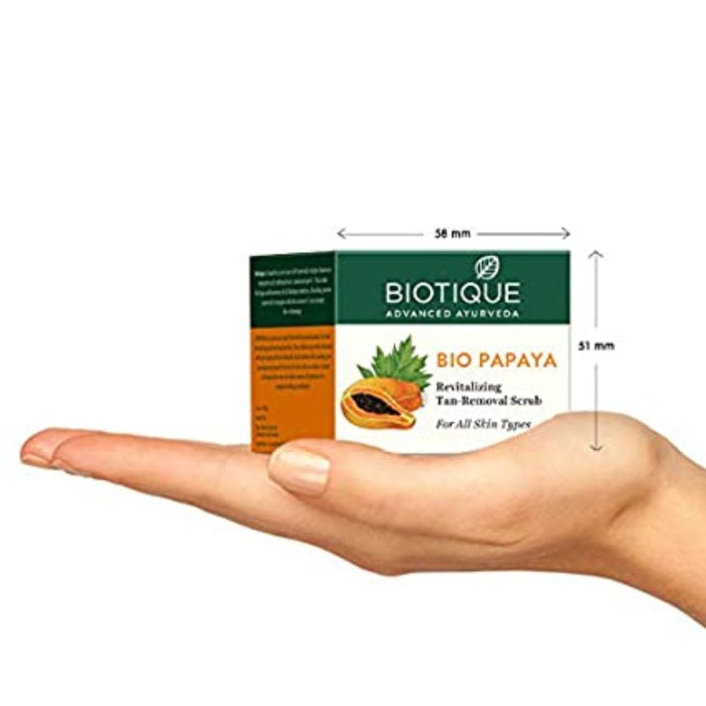 Biotique Papaya Tan Removal Brightening & Revitalizing Face Scrub For All Skin Types, 75 gm