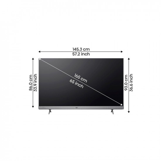 BiZ 164 cm (65 inches) Bezel-Less Series 4K Ultra HD Smart LED TV BIZ65SMT4 (Black)
