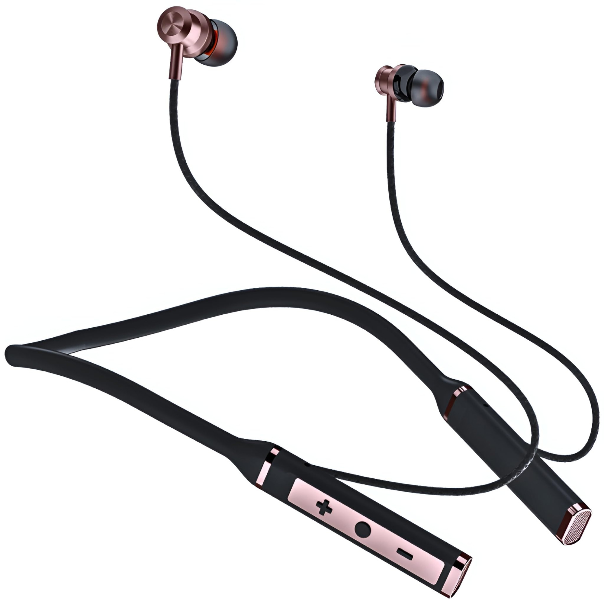 Black-R Bluetooth Wireless in Ear Earphones with Mic Bombastic Bass - 13 mm Drivers Dust and Water Resistant Fast Charge Low Latency v54 Bluetooth Neckband Black