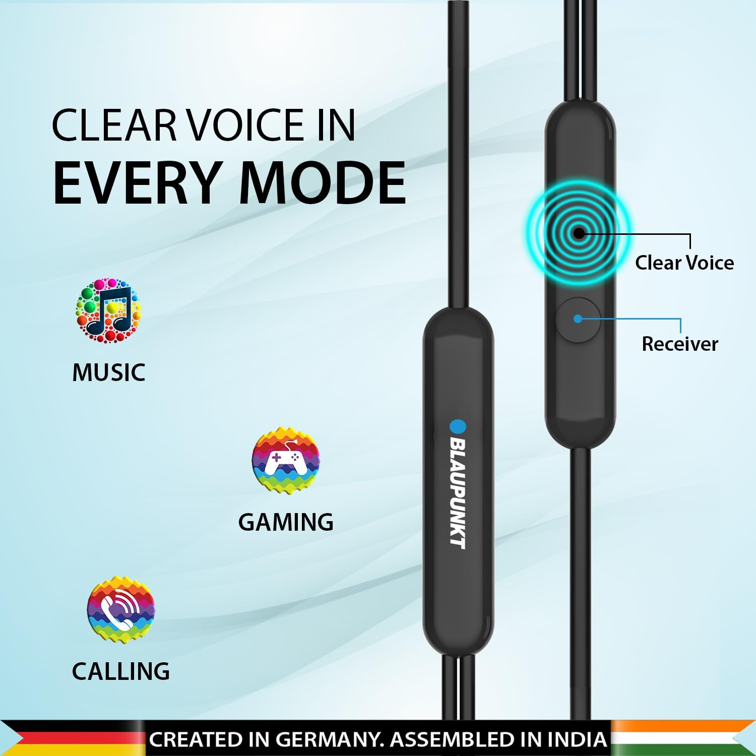 Blaupunkt EM01 in-Ear Type C Wired Earphone with Mic and Deep Bass HD Sound Mobile Headset with Noise Isolation