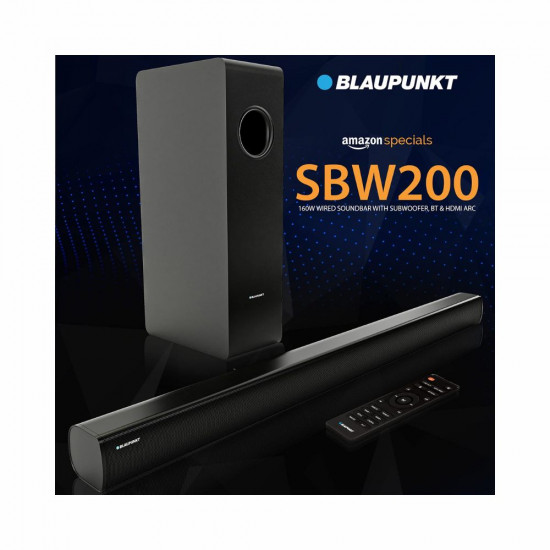 Blaupunkt Germany s SBW200 160 Watt 2 1 Soundbar with 8 Inch 20cm Subwoofer