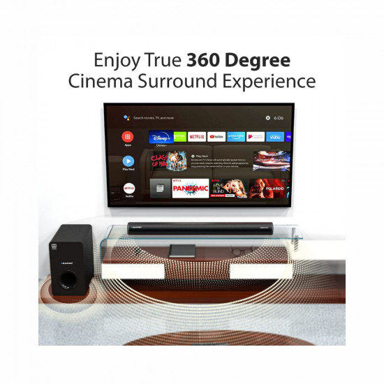 Blaupunkt Newly Launched SBWL100 Dolby Audio Soundbar with 8 INCH Wireless Subwoofer I HDMI ARC