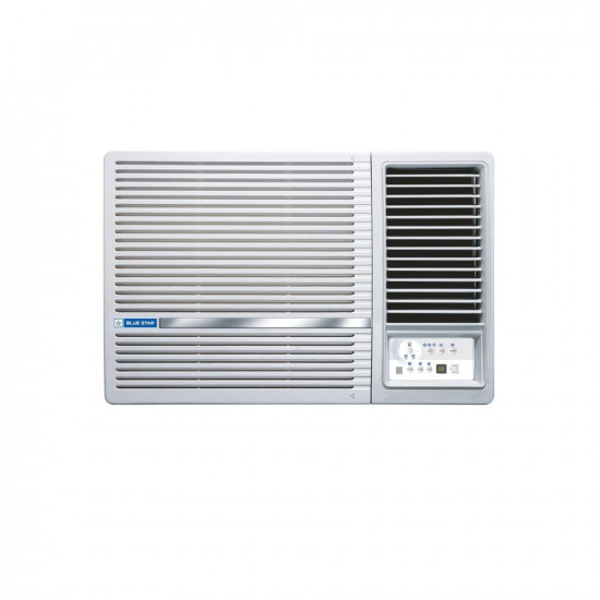 Blue Star 1 Ton 3 Star Fixed Speed Window AC Copper Turbo Cool Humidity Control Fan Modes-AutoHighMediumLow Hydrophilic Blue Fins Dust Filters Self-Diagnosis 2023 Model WFB312LN White