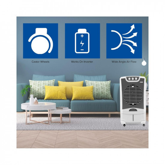 Blue Star 35 L Celesta Desert Air Cooler with High efficient Honeycomb Pad, Inverter Compatible, Thermal Overload Protection, Wide Angle Air Flow(2023 Model, White & Grey, DA35LMB)