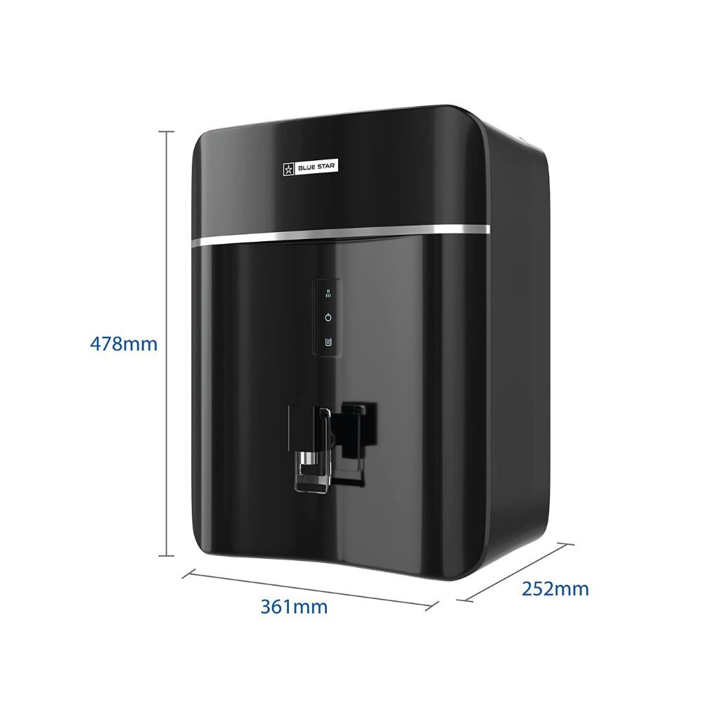 Blue Star Opulus 8 L RO+UV+UF+IBT Alkaline Water Purifier, Black