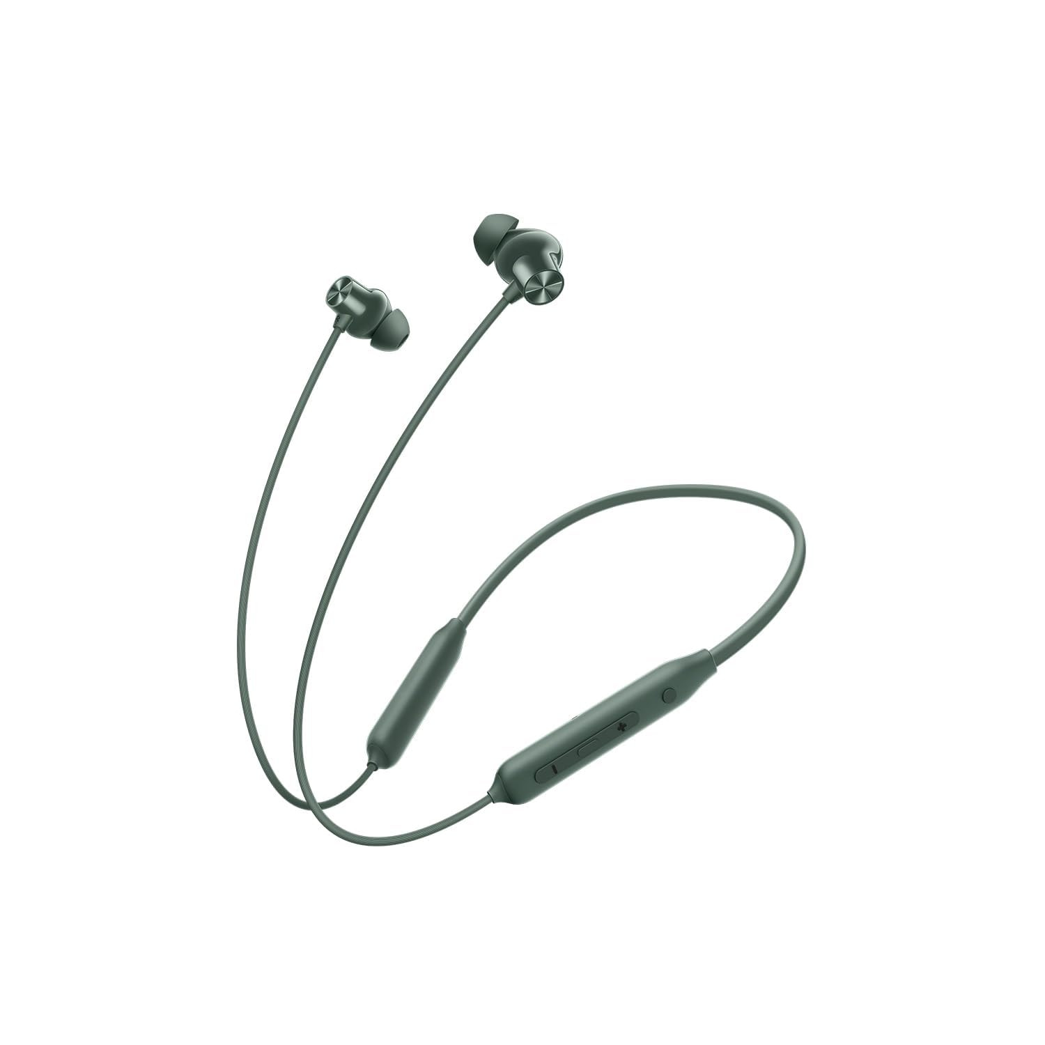 Bluetooth Wireless in Ear Earphones Compatible with OnePlus Bullets Z2 with Mic Bombastic Bass 10 Mins Charge - 20 Hrs Music 30 Hrs Battery Life-Green