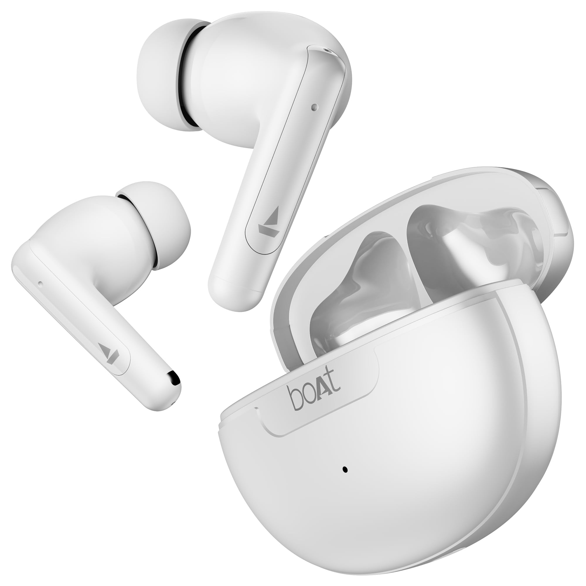 boAt Airdopes 161 ANC TWS Earbuds w 32 dB ANC 50 hrs Playback 50 ms Low Latency BEASTTM Mode IWPTM Tech Dual EQ Modes 4 Mics with ENx ASAP Charge Bluetooth v53White
