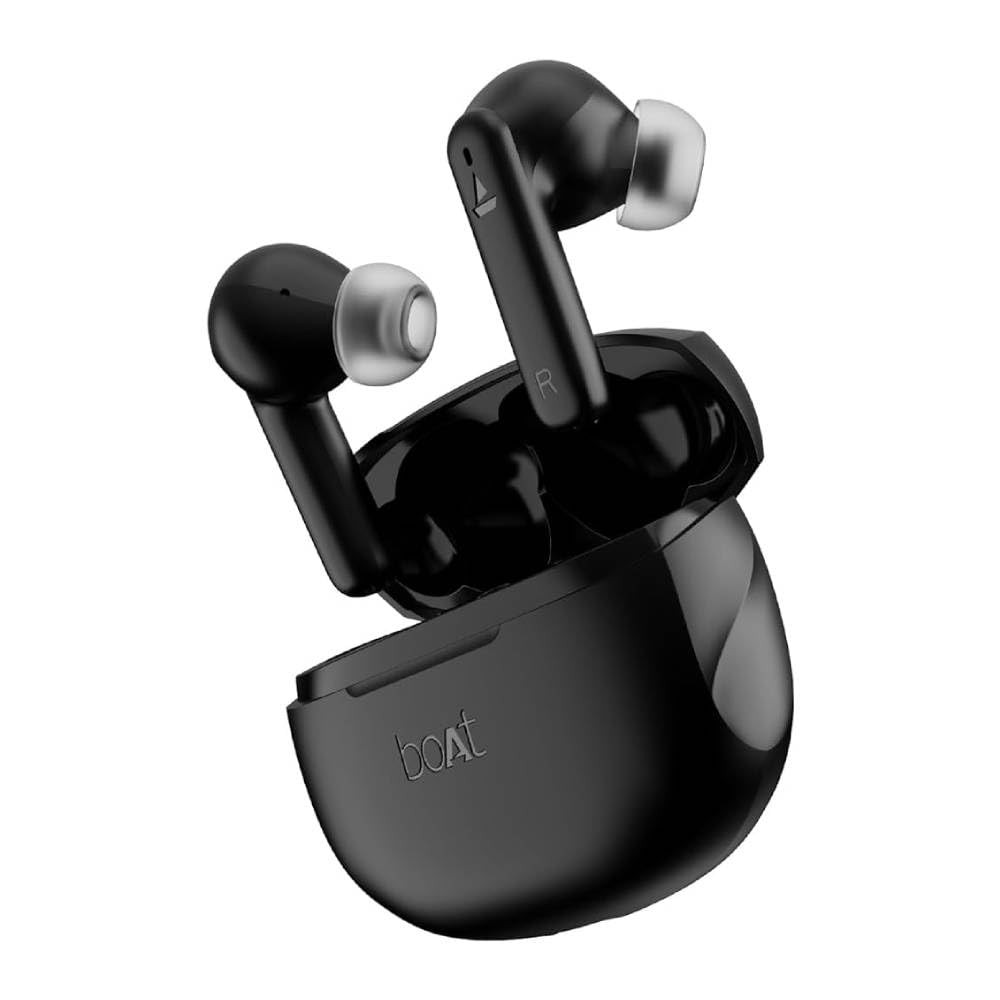 boAt Airdopes 170 TWS in Ear Earbuds with 50H Playtime Quad Mics Enx Tech Low Latency Mode 13Mm Drivers ASAP Charge Ipx4 Iwp Touch Controls  Bt V53Classic Black