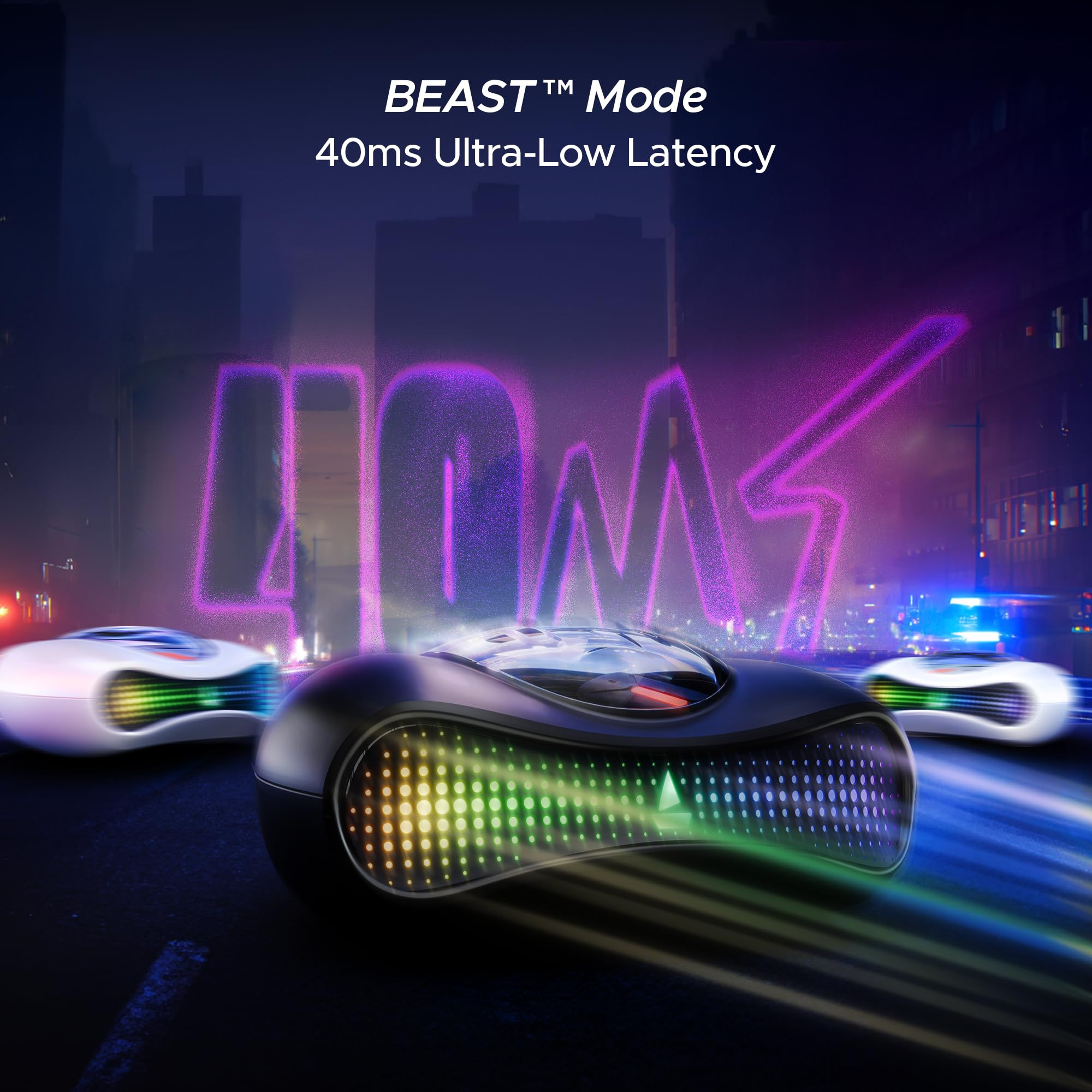 boAt Airdopes Drift TWS in Ear Earbuds 40hrs Playback Beast Mode40ms Latency 4 Mics with ENx Car-Shaped ID with RGB LEDs ASAP Charge IWP Tech BT v54  IPX4 ResistanceBlack Sabre