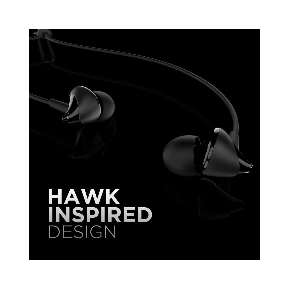 boAt BassHeads 100 in-Ear Wired Headphones with Mic (Black)