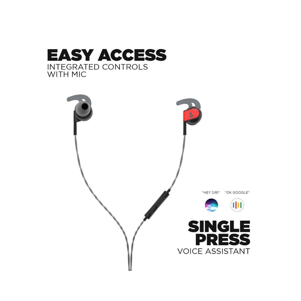 boAt Bassheads 242 in Ear Wired Earphones with Mic(Active Black)